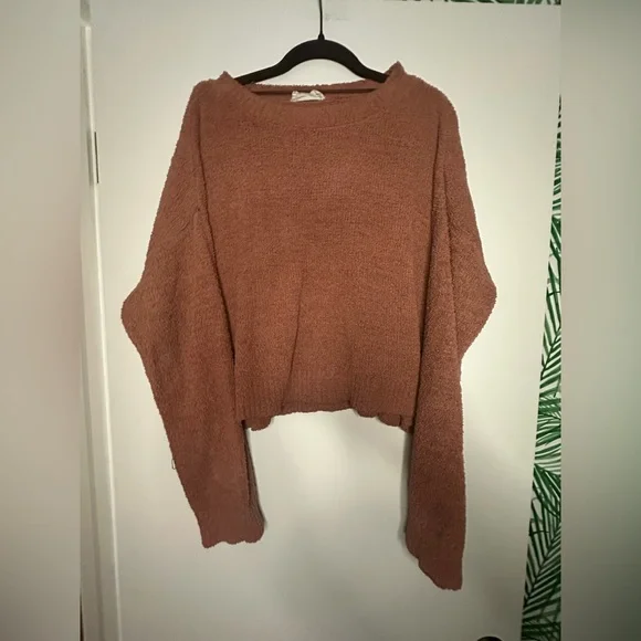 Double Zero Textured Pink Cozy Crew Neck Sweater (M) - Picture 1 of 4